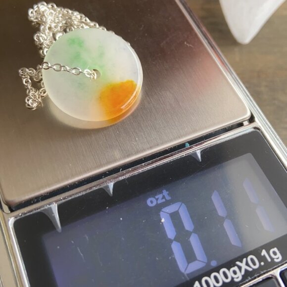 Rainbow Jade donut 925 sterling necklace - Picture 4 of 4